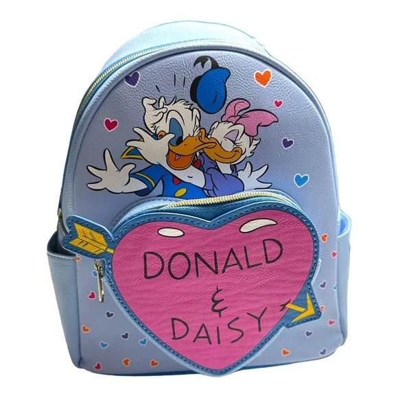 Loungefly Disney Donald Duck & Daisy Duck AOP Heart Classic Mini Backpack NEW Loungefly Disney Donald & Daisy Heart Mini Backpack – EE  main image 4